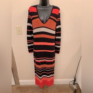 Ann Taylor skinny maxi dress.  Multi colored stripes.  NWOT.  Size M.